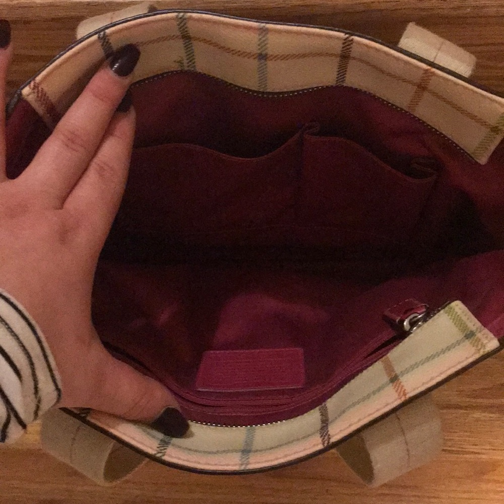 Coach Heritage Stripe Tattersall Tote - Picture 3 of 4